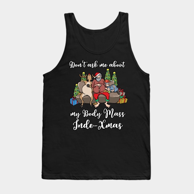 Foodie Gifts Food Coma Funny Christmas Pun Santa Claus Tank Top by TellingTales